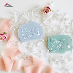 Baby's eerste paasmijlpaalkaart, paasfotoaccessoire, maandelijkse mijlpaal, geboortecadeau voor de lentebaby, baby-paassouvenirfoto