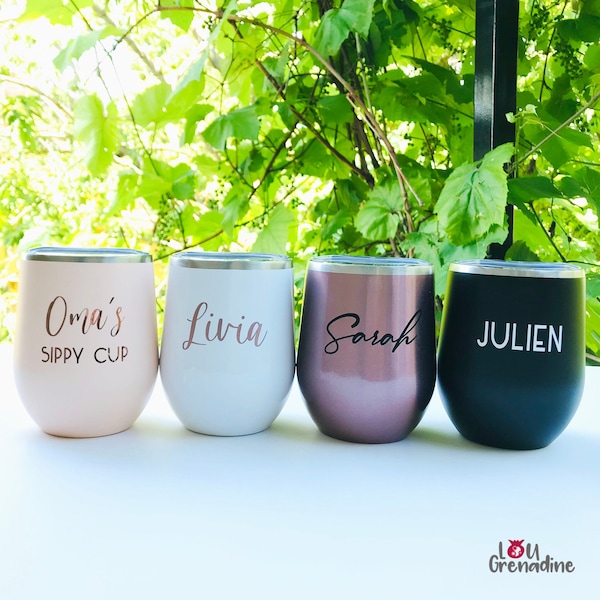 Personalized wine tumbler for bachelorette party, Bridesmaid gift, custom wine tumbler, pregnancy announcement, bridal party gift, mom gift