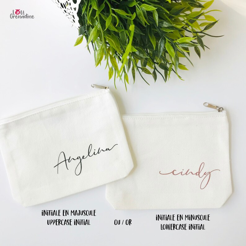 Personalized make-up bag, monogram make-up bag, bridesmaid make-up, custom cosmetic bag, Christmas stocking gift, teenager gift, girly pouch image 8