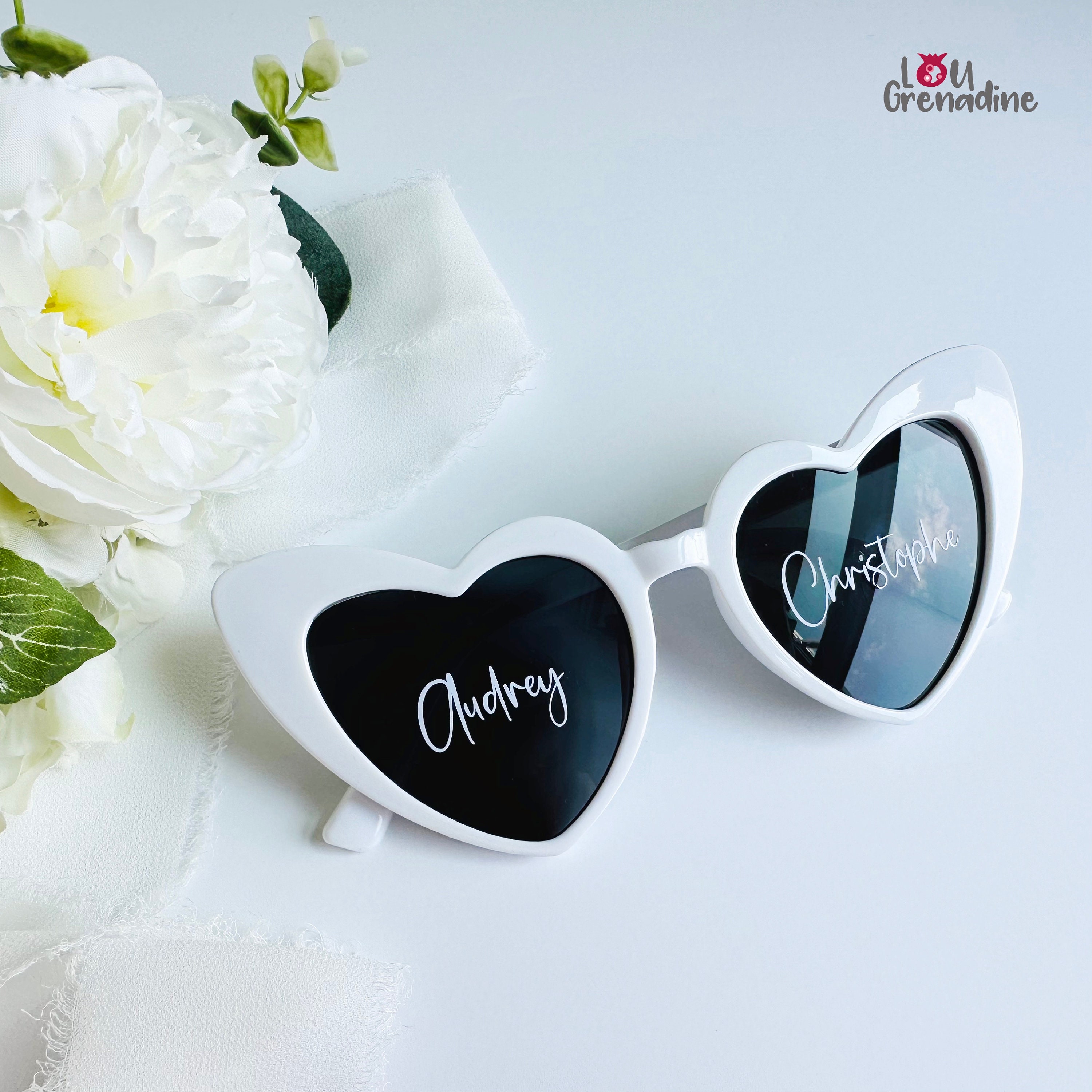 10 Paires Lunettes Coeur + 4 Marqueurs - Lunettes De Soleil Forme Coeur Fête Bachelorette Carnaval