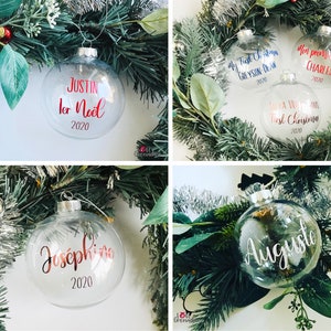 Personalized Christmas Ball, Personalized Christmas Ornament, Merry Christmas Ball, Christmas Tree Decoration, Baby Ball My First Christmas image 7