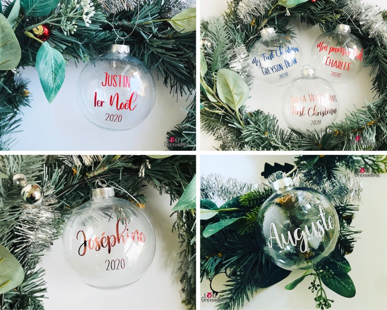 Personalized Christmas Ball, Personalized Christmas Ornament, Merry Christmas Ball, Christmas Tree Decoration, Baby Ball My First Christmas image 7