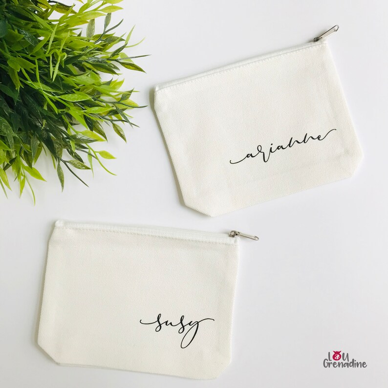 Personalized make-up bag, monogram make-up bag, bridesmaid make-up, custom cosmetic bag, Christmas stocking gift, teenager gift, girly pouch image 2