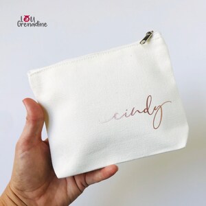 Personalized make-up bag, monogram make-up bag, bridesmaid make-up, custom cosmetic bag, Christmas stocking gift, teenager gift, girly pouch image 6