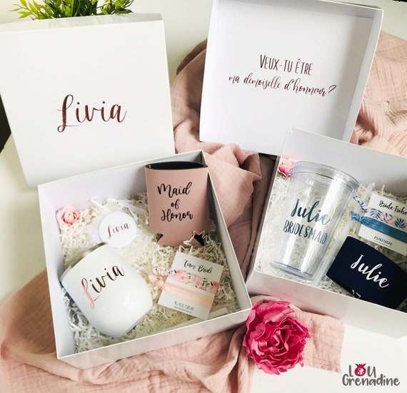 Coffret cadeau demande de marraine avec carte personnalisable