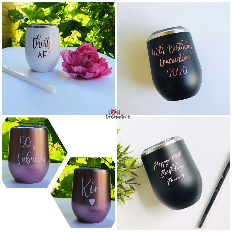 Personalized wine tumbler for bachelorette party, Bridesmaid gift, custom wine tumbler, pregnancy announcement, bridal party gift, mom gift image 5