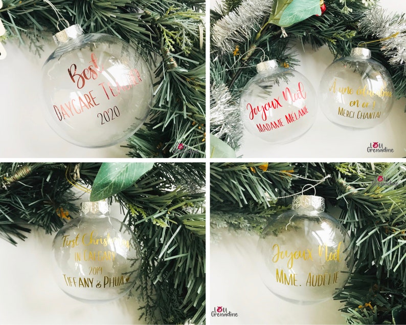 Personalized Christmas Ball, Personalized Christmas Ornament, Merry Christmas Ball, Christmas Tree Decoration, Baby Ball My First Christmas image 6