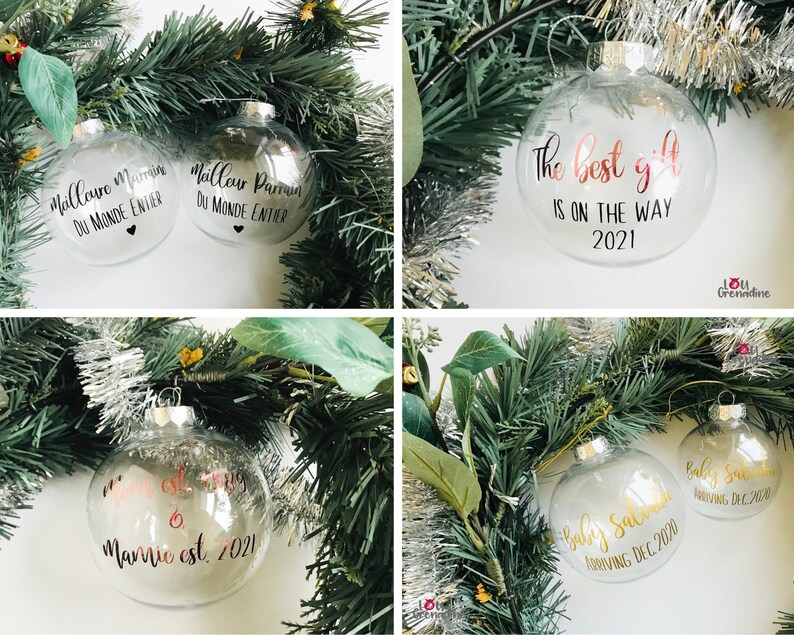 Personalized Christmas Ball, Personalized Christmas Ornament, Merry Christmas Ball, Christmas Tree Decoration, Baby Ball My First Christmas image 5