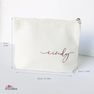 Personalized make-up bag, monogram make-up bag, bridesmaid make-up, custom cosmetic bag, Christmas stocking gift, teenager gift, girly pouch image 7