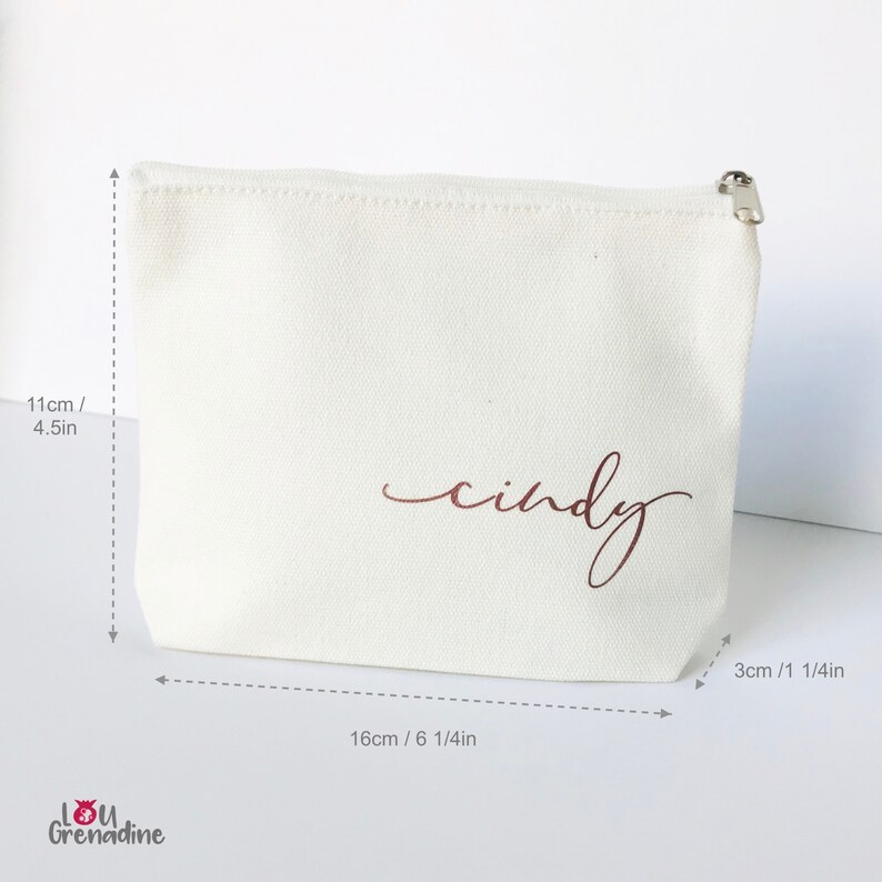 Personalized make-up bag, monogram make-up bag, bridesmaid make-up, custom cosmetic bag, Christmas stocking gift, teenager gift, girly pouch image 7