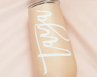 6oz Personalised Blush Skinny Tumbler / Wedding Gifts / Birthday Gifts / Champagne Flute Use / Personalised Gifts / 6oz Bridesmaid Cup