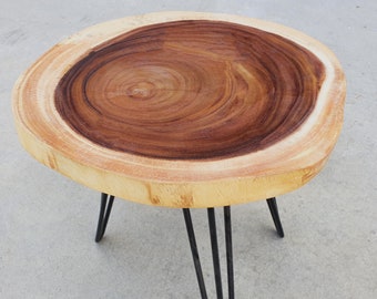 COF048- Round Edge Coffee Table / Live Edge Table / Coffee Table / Solid Wood / Side Table / End Table