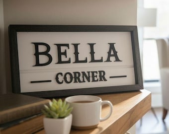 Custom Wooden Sign – 3D Raised Letters | Kids Room Decor | Nursery Shelf Sign | Personalised Gift