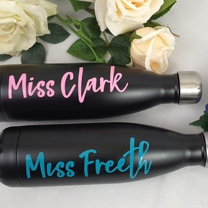 Teacher Christmas Gift/ Thank You Present/ 500mL Stainless Steel Bottle Personalisation/ Hot and Cold Storage/ Bespoke Gift/ BFF/ Christmas