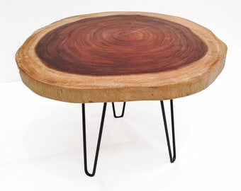 Medium Dark Brown Monkeypod Wood Side Table | COF079 - NEW COFFEE TABLE Collection