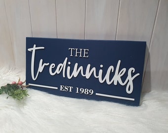 Custom Sign | Wooden Sign | Rustic Hand Made Home Decor | Personalised Wooden Family Name Plaque | Couple Name Sign | Family Name Sign