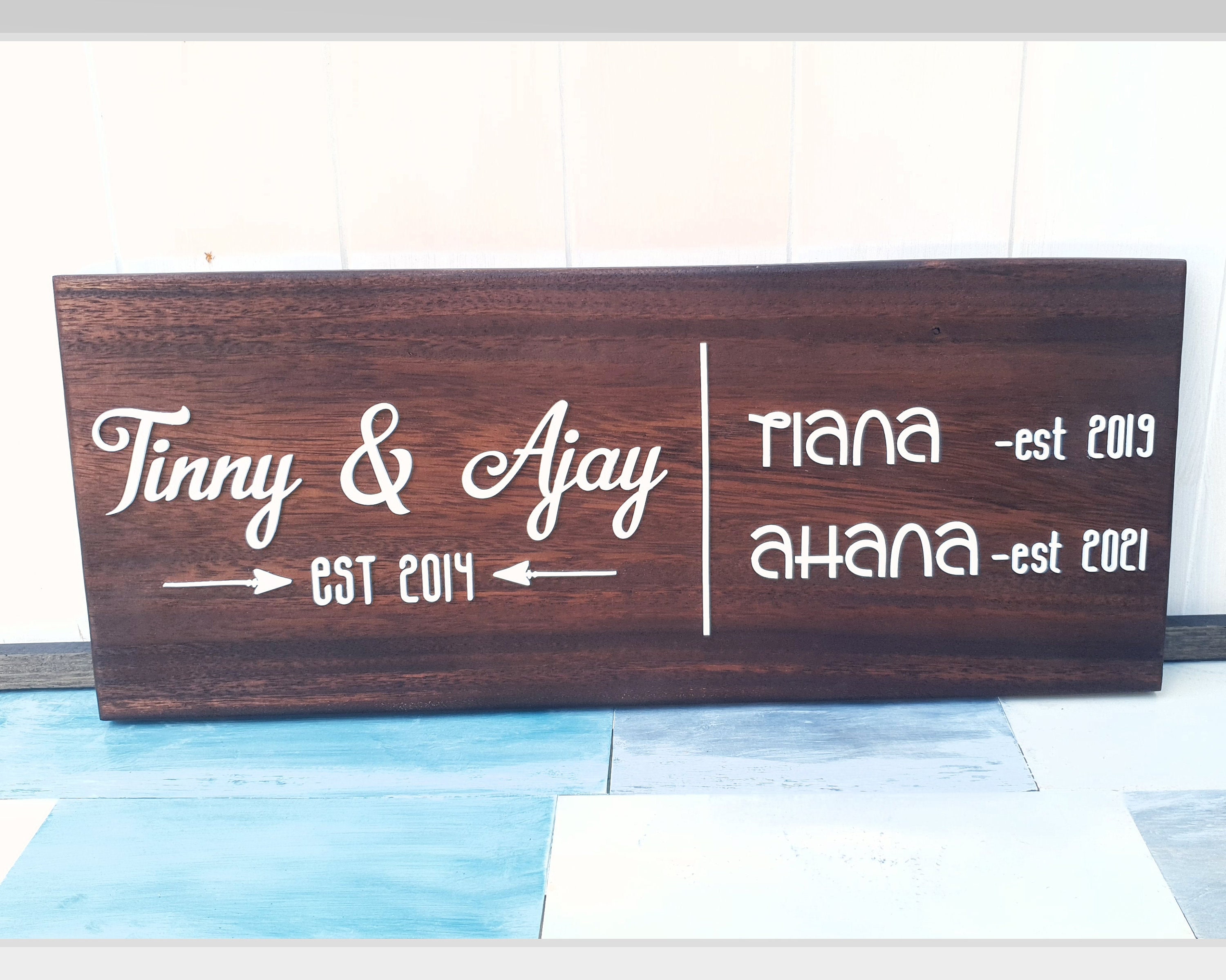 Custom Made Family Name Board Handmade Family Name Board 