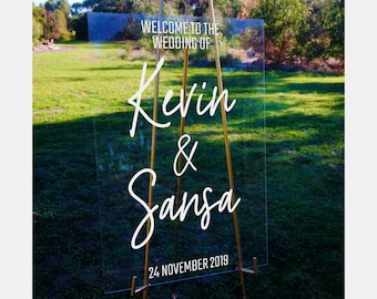 Clear Acrylic Wedding Signage /  Wedding Sign / Wedding Decoration / Welcome to our wedding