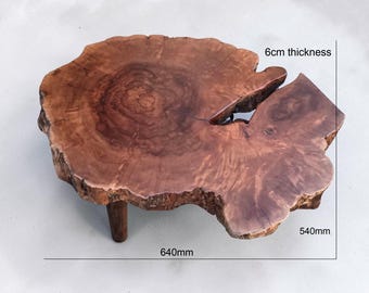 Artisan Wood Coffee Table | Sculptural Live Edge Table | Exotic Hardwood Accent Table | Organic Modern Furniture