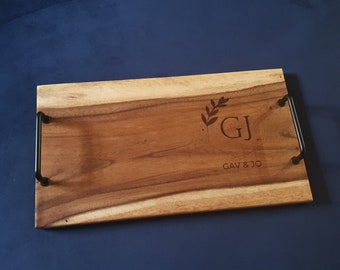 Laser Engraved Charcuterie Board / Live Edge Custom and Personalised Serving Board / Wedding Gift / Engagement / Anniversary / Birthday Gift