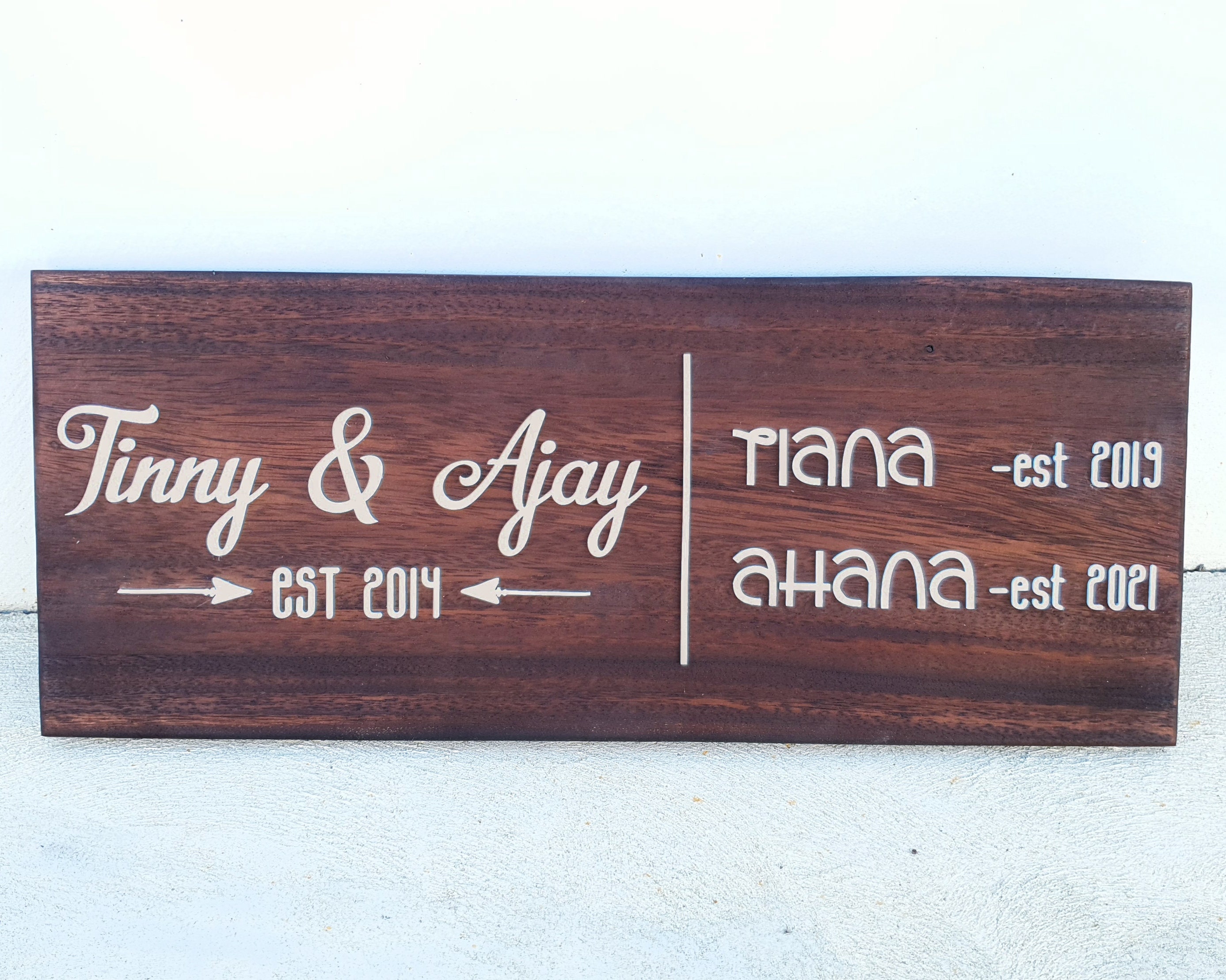 Personalised Family Name Plaque Custom Made Name Board Handmade