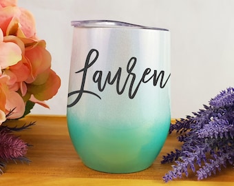 Gradient Green Tumbler Bespoke / Rainbow Collection / Wedding Gifts / Birthday Gifts / Bridesmaid/ Hot and Cold Storage / Personalised Gifts