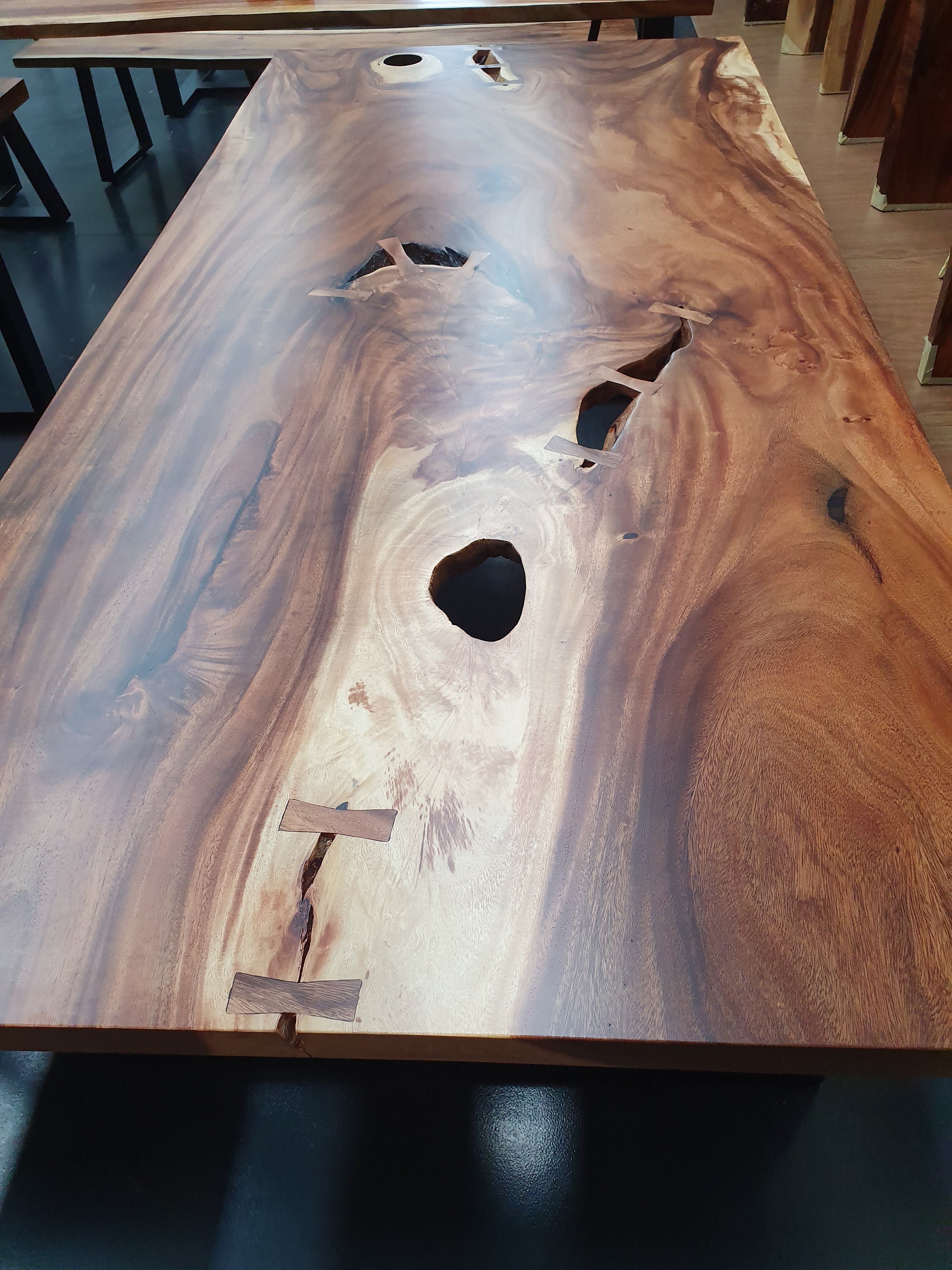 Monkeypod Wood Live Edge Dining Table Etsy Australia