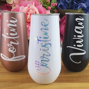 6oz Bespoke Flaco Champagne Vaso / Regalos de boda / Regalos personalizados de dama de honor / Regalo personalizado / Uso de la flauta de champán solamente / 6oz