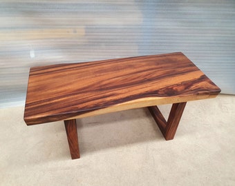 Handcrafted ALL Wooden Coffee Table with Square Legs | Tea Table | Natural Wooden Table Top | Unique Natural Wood Coffee Table with Legs