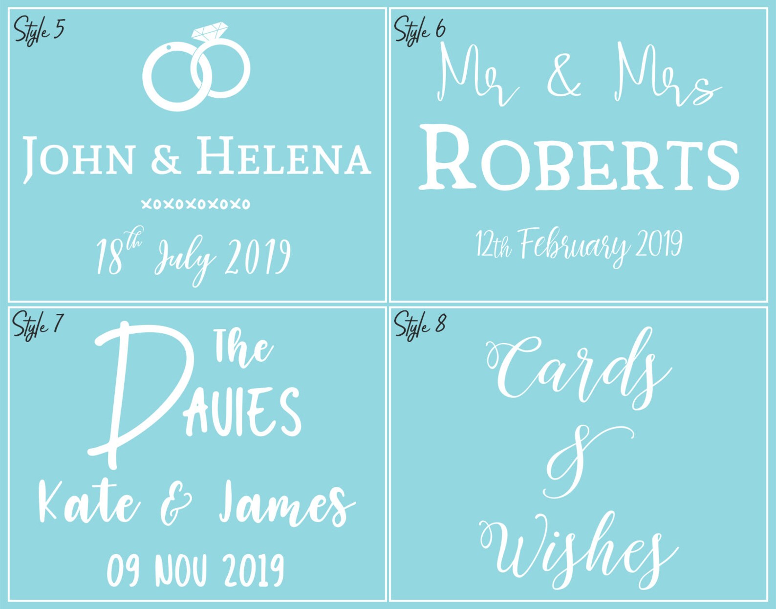 Card and Wishes Personalisation / Wedding Sign / Decal ONLY / - Etsy