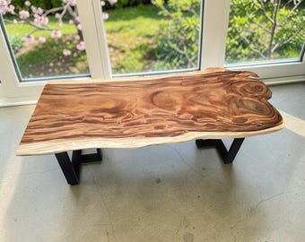 Solid Suar Wood Dining Table | Live Edge Dining Table | Handmade Natural Timber Table | Australian Made Dining Room Furniture| One of a Kind