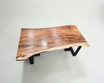 Luxury Live Edge Dining Table | Premium Suar Wood Dining Table | Handmade Statement Dining Table | Natural Timber Furniture