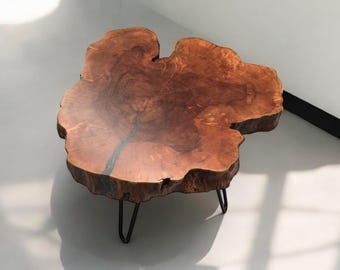 Unique Lychee Burl Wood Coffee Table – Handcrafted Natural Timber, Rustic Finish, Live Edge, Modern Accent, Statement Piece