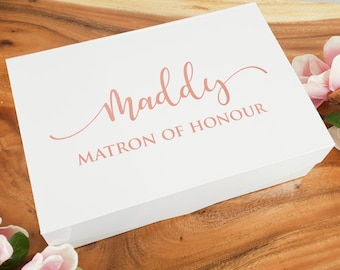 Matron of Honour Proposal Gift Box/ Decal and Box Only/ Name Gift Box/ Will You Be My Bridesmaid Box/ Blushing Bride/ Maid of Honour Box