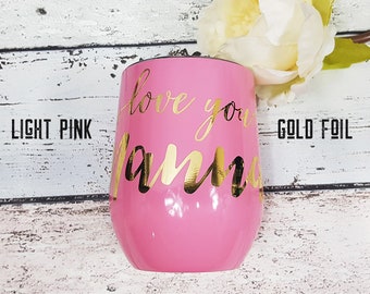 Personalised Mother's Day 12oz Tumbler / Mother's Day / Personalised Wine Tumbler for Nan / Bespoke 354mL Coffee Tumbler / Gift for Her