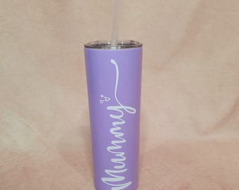 NEW 20oz Lavender Bespoke Tumbler / Reusable Coffee Cup with Straw / 600mL Insulated Drink-ware / Personalised Gifts / Customised Gifts