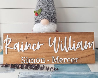 Personalized Gift / Wooden Name Plague | Christmas Gifts | Rustic Hand Made Home Decor | Personalised Wooden Family Name Plaque |