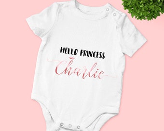 Personalised Hello Princess Name Romper