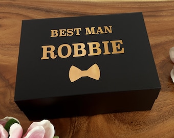Customised Groomsmen Gift Box/ Best Man Gift/ Decal and Box Only/ Black Gift Box/ Namesake Box Vinyl/ Bucks Party Gifts/ Groomsmen Proposal
