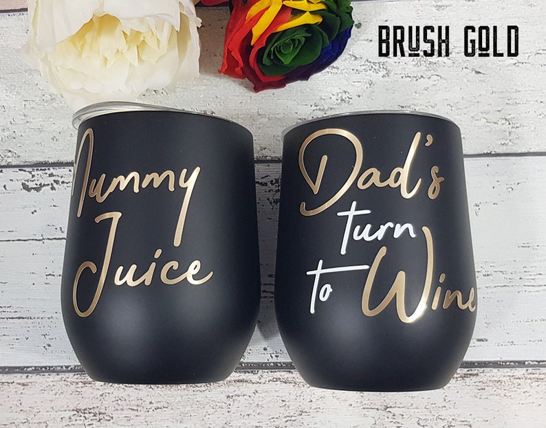 Personalised Black Tumbler with GOLD Letters  Wedding Gift  Birthday  Christmas  Gifts For Her  Bridal Shower Gifts  Gifts for Mum
