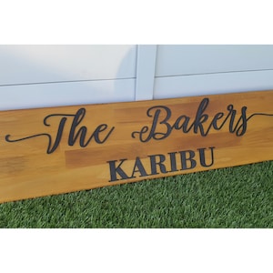 Placa de apellido de madera personalizada / Signo de nombre de pareja / Apellido / Nombre de signo Plaga / Letrero colgante de pared / Regalos de boda