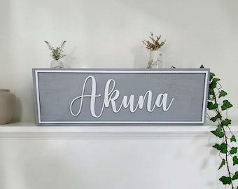 Personalized Nursery Name Sign, Custom Wooden Baby Name Plaque, Kids Bedroom Wall Decor, Baby Shower Gift, Handmade Australia