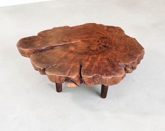 Sculptural Coffee Table | Exotic Hardwood Live Edge Table | Organic Wood Slab Furniture | Modern Artisan Decor