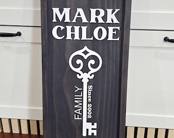 Personalized Family Name Sign | Custom Rustic Wood Family Name Plaque with Established Year | Family Sign | Wedding Size