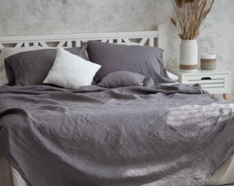 sheet set made from stone washed linen 4 pieces  bed sheet queen set, twin set, super soft linen set , linen sheets
