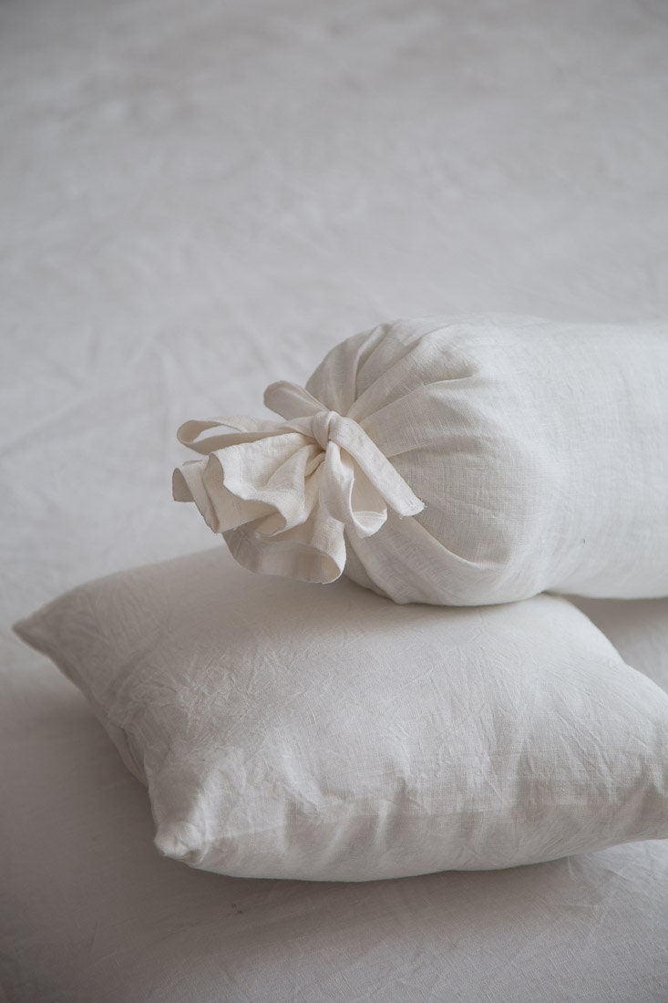 Bolster Linen Pillow Cover Linen Bolster Pillow Cover With Etsy
