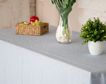 Stone washed linen tablecloth, tablecloth made with linen, natural colors, table runner , table linens