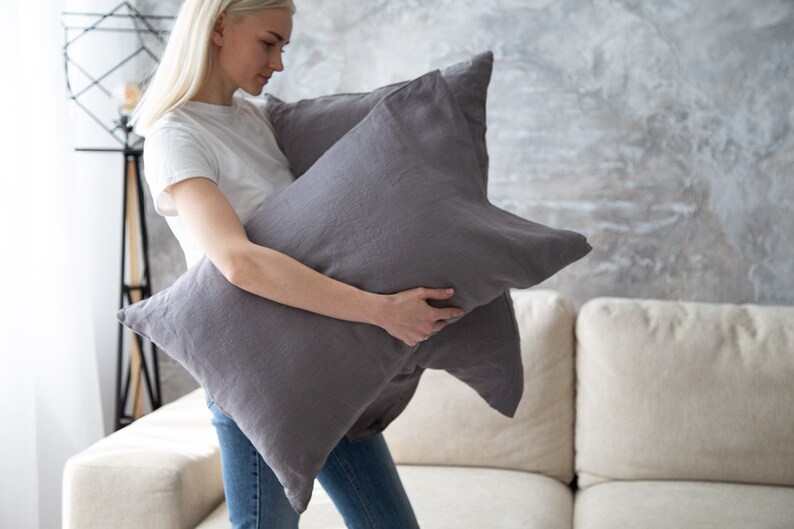 Linen pillow cover, linen pillowcase, pillowcase made from linen, linen bedding, pillowcase, pillow cover image 3
