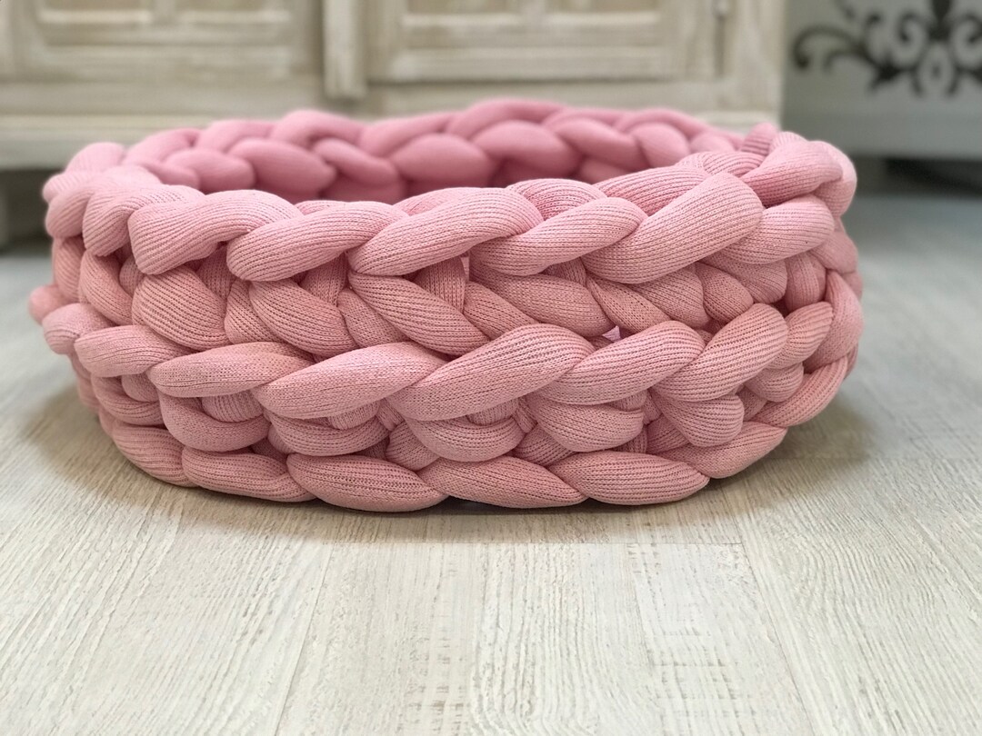 Cat Bed Chunky Knit Cat Bed Made From Cotton Yarn Pet Bed Etsy