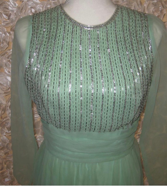 Mint Green Vintage Long Sleeve Dress - Great Cond… - image 2